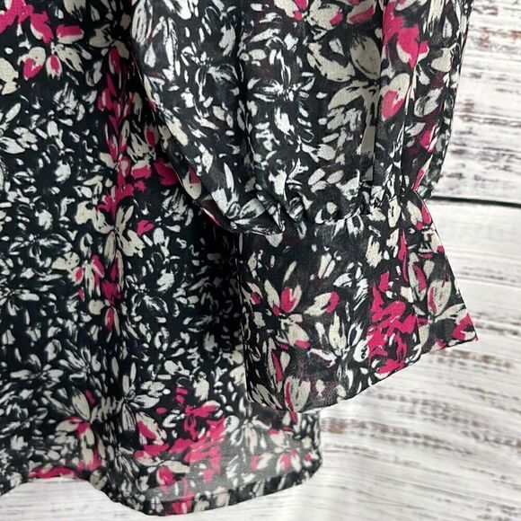 Rebecca Minkoff Top Womens size XS chiffon Blouse Floral Billie Boho preppy - Picture 12 of 14